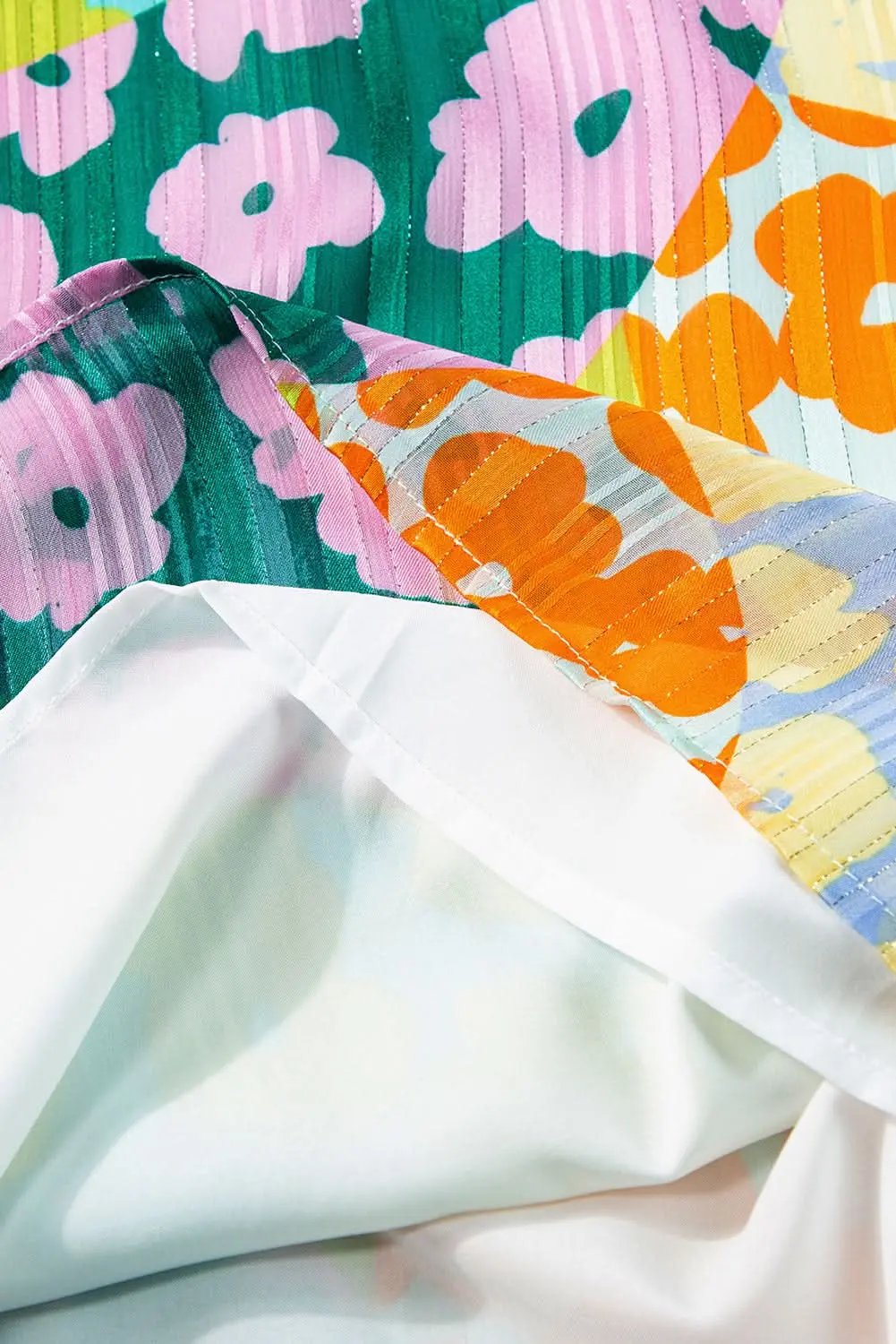 Multicolour Leopard Flutter Sleeve V Neck Crinkled Blouse - Love Salve